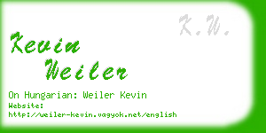 kevin weiler business card